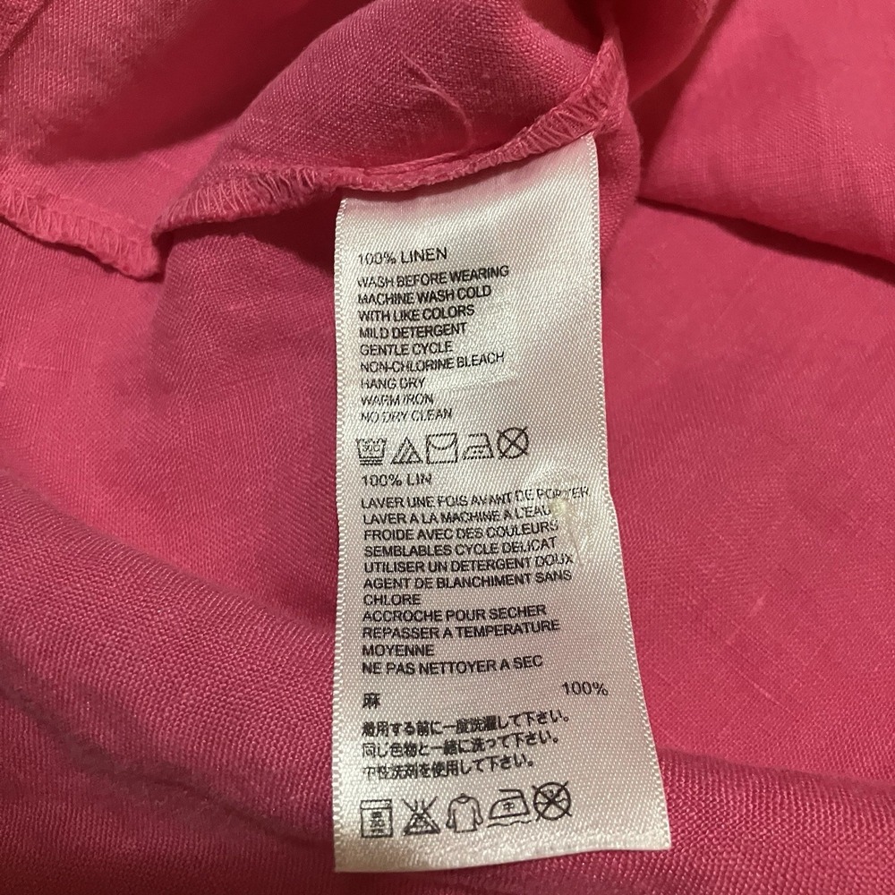 Tommy Bahama Womens 100% LINEN Button Up‎ Shirt Long Sleeve Size Large Pink - Picture 5 of 6